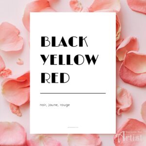 affiche noir jaune rouge en anglais