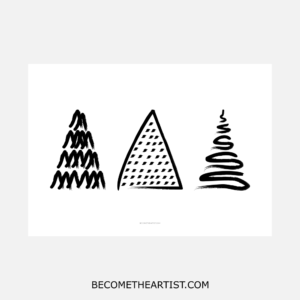 3 sapins de Noël minimalistes format paysage